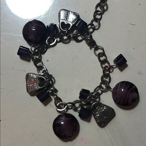 Purple charm bracelet